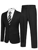 COOFANDY Men's 2 Piece Suits Classic Fit 2 Button Dress Suits Tuxedo Jacket Blazer for Wedding Business Dinner Prom