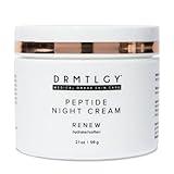 DRMTLGY Peptide Night Cream Face Moisturizer. Fragrance Free and Oil Free Hydrating Facial Moisturizer for All Skin Types. 2.1 oz