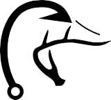 Duck head deer hunter fisherman decal sticker hunt + FREE Buy 1 Get 1 BOGO (9", White)