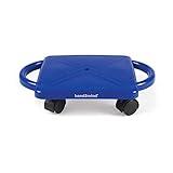 hand2mind Blue Indoor Scooter Board with Handles, Floor Scooter, Sit Down Scooter, Gym Activities for Kids, Indoor Recess Games, Sport Scooters, Physical Education Equipment, Gross Motor Toys