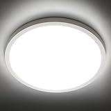 SunRider LED Flush Mount Ceiling Light Fixture, 5000K Daylight White, 2400LM, 12 Inch 24W White Round Flat Ceiling Lights, 240W Equiv. Non-Dimmable