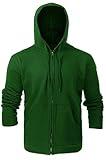 Just In Trend Flame Resistant FR Fleece Hoodies - 100% C - Heavy Weight (X-Large, Bottle Green)
