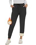 GAYHAY Fleece Lined Sweatpants Women- Winter Warm Sherpa Lined Athletic Joggers Pants with Pockets