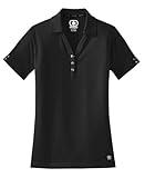 OGIO Women's Glam Polo | Moisture Wicking Collared Shirt for Women, Short Sleeve Work Polo, Blacktop, X-Large
