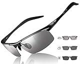 TJUTR Mens Polarized Photochromic Sunglasses Day & Night Driving Glasses Anti Glare | Ideal for Sport Cycling Driving