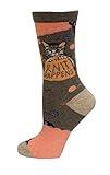 K. Bell Women's Playful Novelty Fashion Crew Socks, Knit Happens (Charcoal), Shoe Size: 4-10