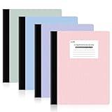 SUNEE Composition Notebooks (4 Pack) - Wide Ruled Paper, Composition Book, 9 3/4" x 7 1/2", 80 Sheets/160 Pages, Assorted Colors, School & Office Supplies