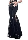 Goth Dark Romantic Gothic Vintage Flocking Women Pants Grunge Aesthetic Velvet Patchwork Flare Trouse
