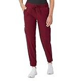 Hanes Cargo, Healthcare Scrub Joggers for Women, Moisture Wicking, Afternoon Burgundy, X Large
