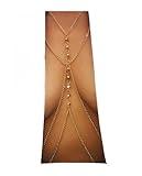 Layering Body Chain with Shinning Crystal, Brides Jewelry Gold Plated (BC28-Crystal )