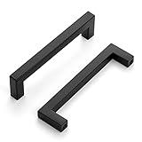 Home Expert Square Cabinet Pulls 15 Pack 5 Inch Matte Black Cabinet Handles Kitchen Hardware for Cupboard