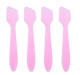 ericotry 100PCS Disposable Plastic Mini Cosmetic Spatula Scoop Cosmetic Skin Care Facial Cream Spatulas for Mixing and Sampling (Pink)