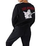 True Religion Women's Heritage Buddha Pullover, JET BLACK, L