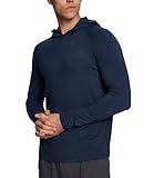 BAMBOO COOL Men's UPF 50+ Athletic Hoodies Soft Lightweight Sweatshirts Long Sleeve Pullover Sun Protection Hoodie Tops Dark Blue