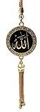 Islam Car Rear Mirror Hangers - Allah Muhammad Islamic Al-Quran Ramadan Eid Muslim Car Décor Hanging Charm Decor Interior Accessories (Gold)