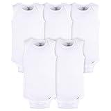 Gerber Unisex Baby Multi-Pack Sleeveless Onesies Bodysuit White 3-6 Months