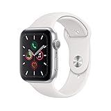 Apple Watch Series 5 (GPS, 40MM) - Silver Aluminum Case with White Sport Band (Renewed)