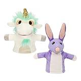 Bluey Unicorse & Bob Bilby Hand Puppet Plush 2-Pack – 8-9” Soft Deluxe Fabric, Embroidered Details, Perfect for Toddler Hands, Imaginative Play, Official Bluey Toys, Amazon Exclusive