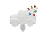 Creative Hobbies Ceramic Bisque Truck with Tree Night Light - Unpainted DIY Ceramic Vintage Truck Night Light with LED Bulb