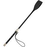 Coolrunner Riding Crop for Horse, 18 Inch Horse Whip with PU Leather Equestrianism Horse Crop Double Slapper Horse Whip Black Crops for Horses (Black)