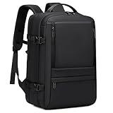 Rcrirth Carry On Travel Backpack for Airplanes | 40L Suitcase Backpack Luggage Business Weekender Bag - Expandable Travel Backpack Carry On Flight Approved for Men Women - Black