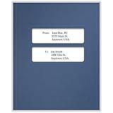 ComplyRight® Tax Presentation Folder, Double Windows, Midnight Blue, 8-3/4" x 11-1/4", Pack of 100