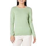 Amazon Essentials Women's Long-Sleeve Lightweight Crewneck Sweater (Available in Plus Size), Light Jade Green, X-Large