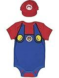 Super Mario Nintendo Infant Baby Boys Costume Short Sleeve Bodysuit & Hat Blue 18 Months