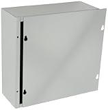 BUD Industries JB-3960 Steel NEMA 1 Sheet Metal Junction Box 10" L x 10" W x 4" D, Gray