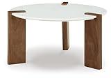 Signature Design by Ashley Isanti Modern Coffee Table with Marble Top, White & Light Brown