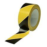 Black & Yellow Hazard Warning Safety Stripe Floor Tape • 2 Inch x 108 Feet - Ideal for Walls, Floors, Pipes and Equipment