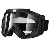 Lievermo Dirt Bike Goggles, Motorcycle Goggles, ATV Goggles, Motocross Goggles Ski Goggles Windproof Glasses Racing Helmet Goggles (Clear), Large