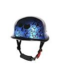 Colorful Baseball German Novelty Cap, Skull Graveyard Novelty Skull Headgear (as1, Alpha, x_l, Burgundy red) (Blue, Medium)