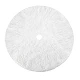 Konsait Christmas Tree Plush Skirt Holiday Tree Ornaments Round Snow White Xmas Tree Skirt Mat Base Cover for Merry Christmas Decor & New Year Party Holiday Home Decorations,48Inch/122CM