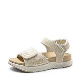 DREAM PAIRS Walking Sandals Women Arch Support Platform Sandals Comfortable Open Toe Hiking Summer Shoes Lightweight Outdoor Athletic Sport Water Sandals,Size 8,Beige,DWUMST2507