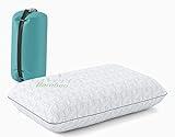 Vaverto Small Memory Foam Bed Pillow for Camping - Compressible Medium Firm, Breathable Cover, Machine Washable, Ideal Backpacking
