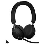 Jabra Evolve2 65 MS Wireless Headphones with Link380c, Stereo, Black – Wireless Bluetooth Headset for Calls and Music, 37 Hours of Battery Life, Passive Noise Cancelling Headphones