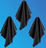 California JOS 3 Pack Black, 12"x12" Extra Large Oversized Microfiber Cleaning Cloth, for Electronics and Screens, Lenses on Cameras, Binoculars, telescopes,MacBook Pro 13", 14",15",16"
