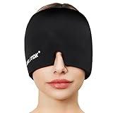 EXQUISLIFE Migraine Headache Relief Cap, Gel Ice Head Wrap, Hot and Cold Therapy, Headache Eyes Mask for Sinus, Puffy Eyes, Tension and Stress Relief (Black)