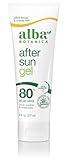Alba Botanica Aloe Vera Gel for Skin, Cooling After Sun Treatment for Face and Body, Made with Purity Certified 80% Aloe Vera Gel Formula, 8 fl. oz. Tube (Packaging May Vary)