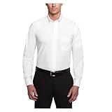 Van Heusen Men's Dress Shirt Regular Fit Oxford Solid, White, 16.5"-17" Neck 34"-35" Sleeve