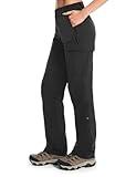 Moosehill Women's Hiking Pants Lightweight Quick Dry Water Resistant Cargo Travel Work Summer Pants for All Seasons (Black,8)
