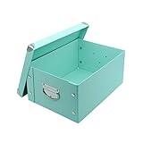 GUOZI Collapsible Storage Box, Decorative Memory Box with Lid & Metal Reinforced Corners, Cardboard File Bin with Handles, Organizer Gift Box for Keepsake Toy Photos Office Nursery Wardrobe Bookshelf