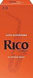 D’Addario Woodwinds - Rico Alto Sax Reeds - Reeds for Alto Saxophone - Alto Saxophone Reeds Crafted for Beginners, Students, Educators - Strength 2.0, 25-Pack