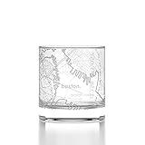 Well Told Engraved Boston Massachusetts Map Rocks Glass, Old Fashioned Whiskey Glass (11 oz, Clear) Etched Whiskey Glass, Gifts For Whiskey Lovers