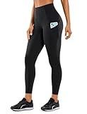 CRZ YOGA Women's Naked Feeling Workout Leggings 25 Inches - High Waisted Yoga Pants with Side Pockets Running Tights Black Medium