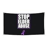 Stop Elder Abuse Elder Abuse Awareness Banner Backdrop Flag Outdoor Background Tapestry Sign Yard 70 * 35 Inches Advertising Hanging Party Decorations And Supplies For Home Indoor