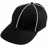 Crown Sporting Goods Official Referee Hat – Adjustable Black with White Stripes Ball Cap – Great for Football Refs, Umpires, Judges, & Linesman Uniforms