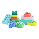 Infantino Super Soft Building Blocks, Easy-to-Hold for Babies & Toddlers, BPA-Free, Multi-Colored, 12-Piece Set