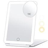 Rechargeable Makeup Mirror for Travel, Vanity Mirror with 80LEDs, 3 Color Light, 2000mAh Battery, Portable Ultra Slim Lighted Mirror, Travel Essential